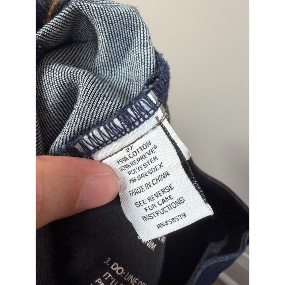 Evereve Ever Trouser Jeans Size 27 Dark Wash Wide Leg High Rise Blue Denim - Picture 10 of 11
